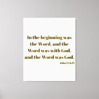 Jean 1:1 Écriture biblique KJV Canvas Wall Art