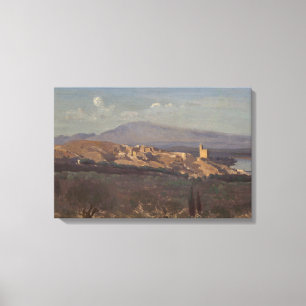 Toile Jean-Baptiste-Camille Corot-Villeneuve-les-Avignon