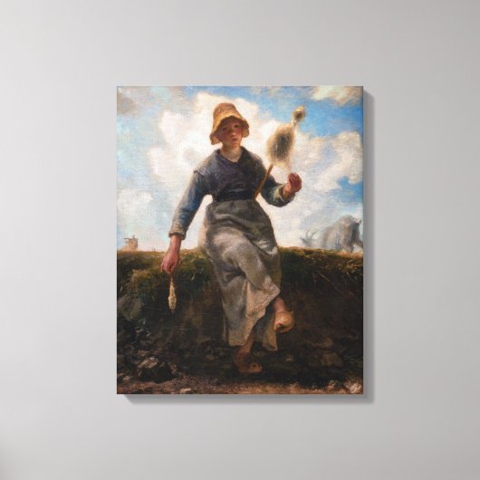 Toile Jean-Francois Millet - La Fileuse (Recto)
