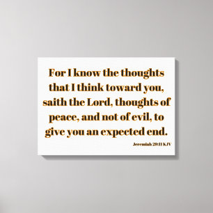 Toile Jérémie 29:11 Bible Verse KJV Wall Art