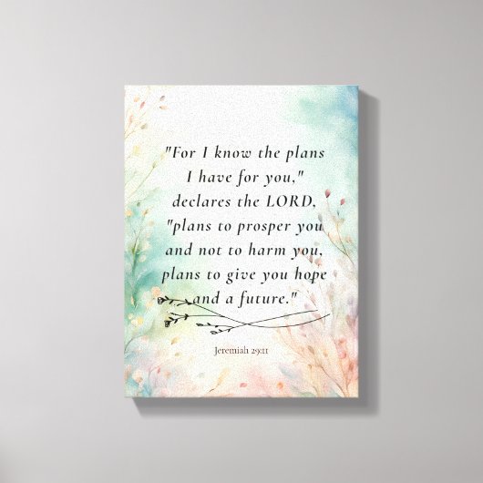 Toile Jérémie 29:11 Image de verset biblique (Recto)
