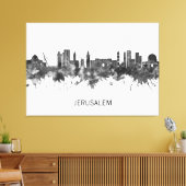 Toile Jérusalem Israël Skyline BW (Insitu(Salon))