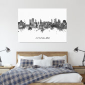 Toile Jérusalem Israël Skyline BW (Insitu(Chambre))