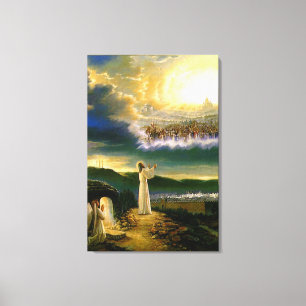 Toile Jésus à la porte du ciel avec un arrière - plan