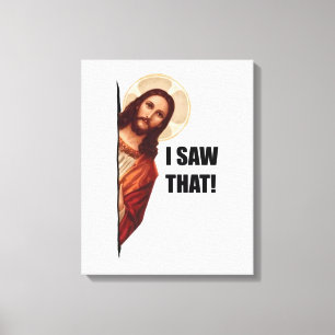 Toile Jésus chrétien vous regarde, Jésus j'ai vu ça