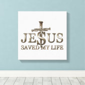 Toile Jésus-Christ a sauvé mon cadeau de vie pour les fe (Insitu (Plancher de Bois))