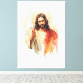 Toile Jesus christ Extending Hands Water color painting (Insitu (Plancher de Bois))