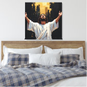 Toile Jesus Christ Our Savior | Black and Gold (Insitu(Chambre))