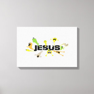Toile Jésus effrayant (noir)