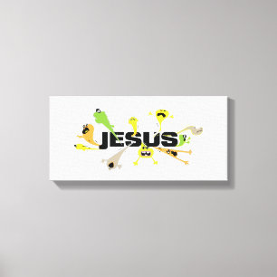 Toile Jésus effrayant (noir)