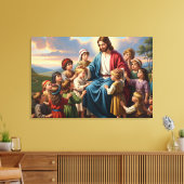 Toile Jésus entouré d'enfants (Insitu(Salon))
