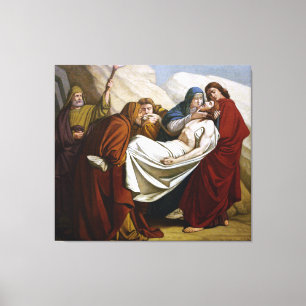 Toile Jésus est étendu dans les stations de tombe de l