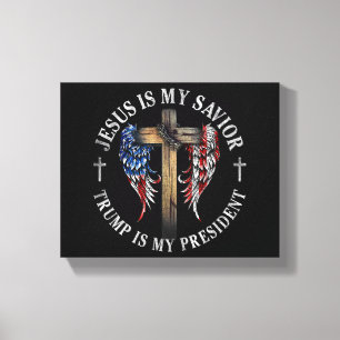 Toile Jésus est mon sauveur Trump est mon président 2024