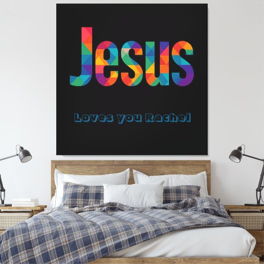 Toile Jesus geometric pattern Glossy Poster (Insitu(Chambre))