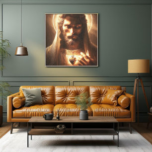 TOILE JÉSUS LE COEUR DE LA LUMIÈRE