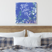 Toile Jésus m'aime avec des notes musicales (Insitu(Chambre))