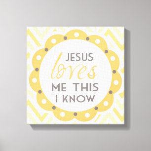 Toile Jésus m'aime ceci que je sais l'art de mur de