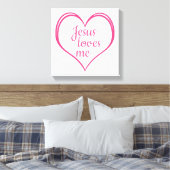 Toile JÉSUS M'AIME dans le cœur (Insitu(Chambre))