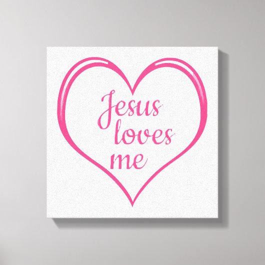 Toile JÉSUS M'AIME dans le cœur (Recto)