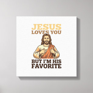 Toile Jésus vous aime drôle vintage foi conception de t