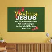 Toile JÉSUS WORD EST DEVENU FLEURI Noël | Christian (Insitu(Salon))