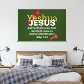 Toile JÉSUS WORD EST DEVENU FLEURI Noël | Christian (Insitu(Chambre))