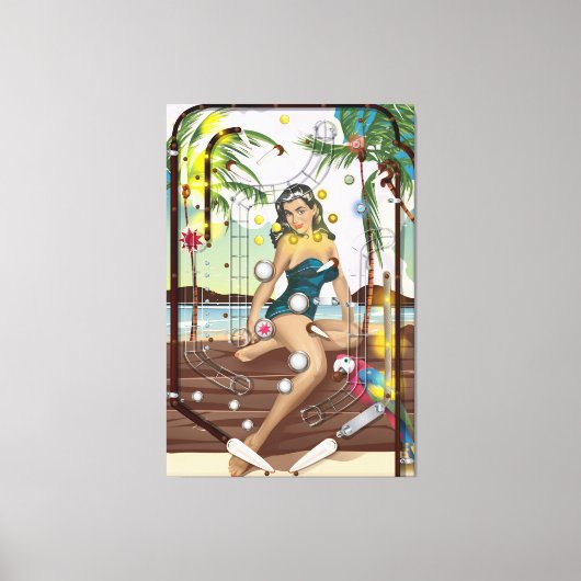 Toile Jeu de flipper vintage (Recto)