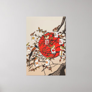 Toile Jeu de Mahjong Birds