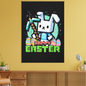 Toile Jeu de pixels de lapin de Pâques heureux (Insitu(Salon))
