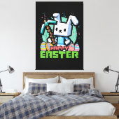 Toile Jeu de pixels de lapin de Pâques heureux (Insitu(Chambre))