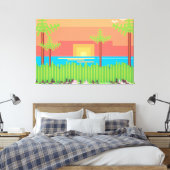 Toile Jeu Rétro - Coucher de soleil tropical (Insitu(Chambre))