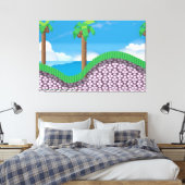 Toile Jeu Vidéo vintage Palm Trees. (Insitu(Chambre))