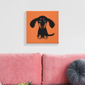 Toile Jeune Dachshund à Poil Long (Insitu(Salon))