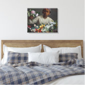 Toile Jeune femme avec des pivoines | Fré dé ric Bazil (Insitu(Chambre))