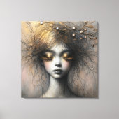 Toile Jeune Femme Avec Des Yelashes D'Or (Recto)