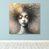 Toile Jeune Femme Avec Des Yelashes D'Or (Insitu (Plancher de Bois))