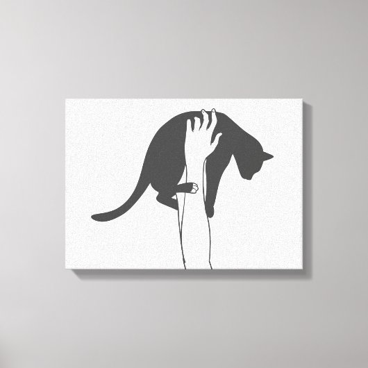 Toile Jeune femme levant chat - Choisir la couleur arriè (Recto)