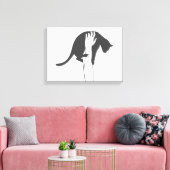 Toile Jeune femme levant chat - Choisir la couleur arriè (Insitu(Salon))