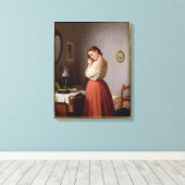 Toile Jeune femme qui la porte les cheveux (Insitu (Plancher de Bois))