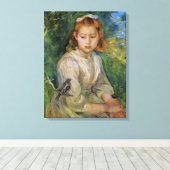 Toile Jeune fille avec un oiseau (par Berthe Morisot) (Insitu (Plancher de Bois))