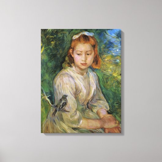 Toile Jeune fille avec un oiseau (par Berthe Morisot) (Recto)