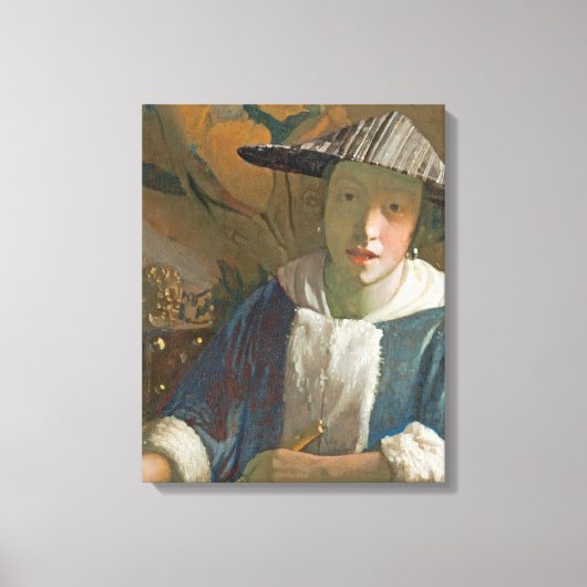 Toile Jeune fille avec une flûte, c.1665-70 (Recto)