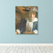 Toile Jeune fille avec une flûte, c.1665-70 (Insitu (Plancher de Bois))