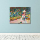 Toile Jeune fille dans le jardin de Giverny, 1888 (Insitu (Plancher de Bois))