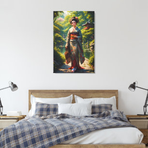 Toile Jeune fille du jardin vert