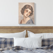 Toile Jeune fille flapper timide aux couleurs pastel (Insitu(Chambre))