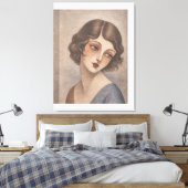 Toile Jeune fille flapper timide aux couleurs pastel (Insitu(Chambre))