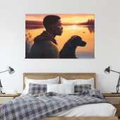 Toile Jeune homme noir et son chien (Insitu(Chambre))