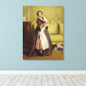 Toile Jeune mère avec ses enfants dans un salon (Insitu (Plancher de Bois))