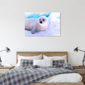Toile Jeune phoque de la baie couvert de flocons de neig (Insitu(Chambre))